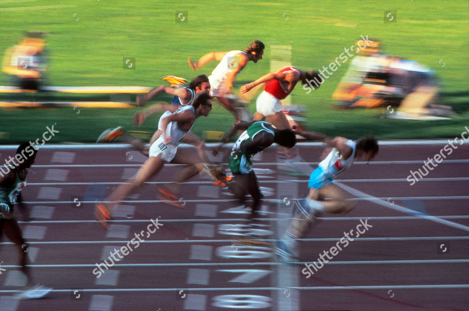 100m Finish Line Mens Athletics 1990 Editorial Stock Photo - Stock ...