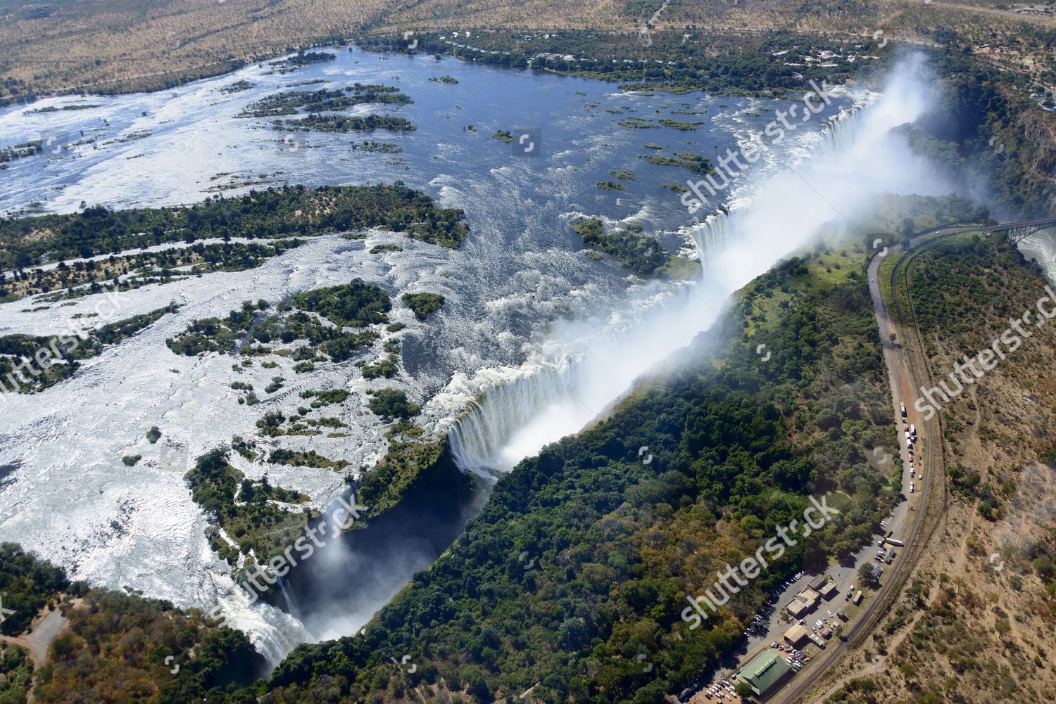 Aerial View Zambezi River Flows Into Editorial Stock Photo Stock