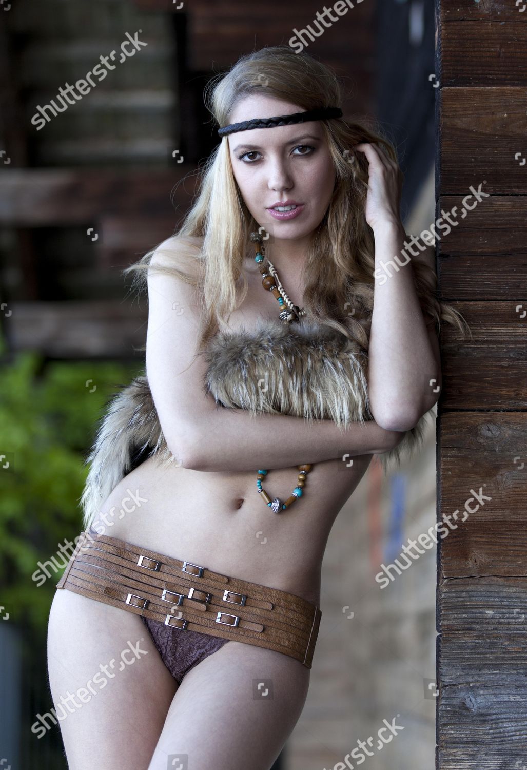 Model Released Scantily Clad Young Woman Editorial Stock Photo Stock