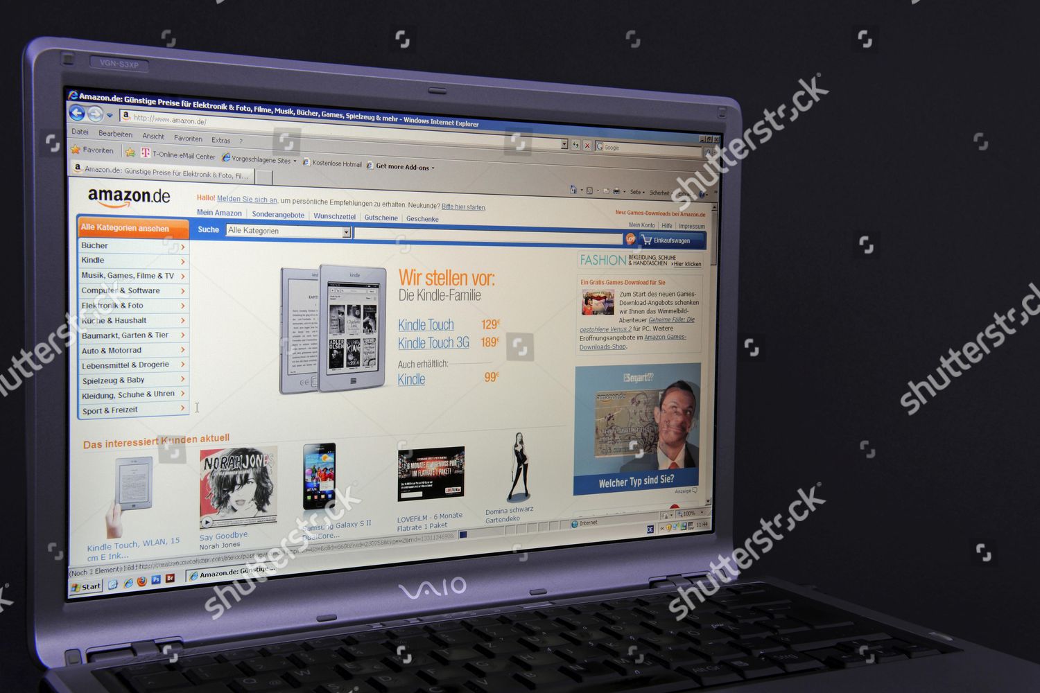 Website Amazon Webpage On Screen Sony Vaio Editorial Stock Photo Stock Image Shutterstock