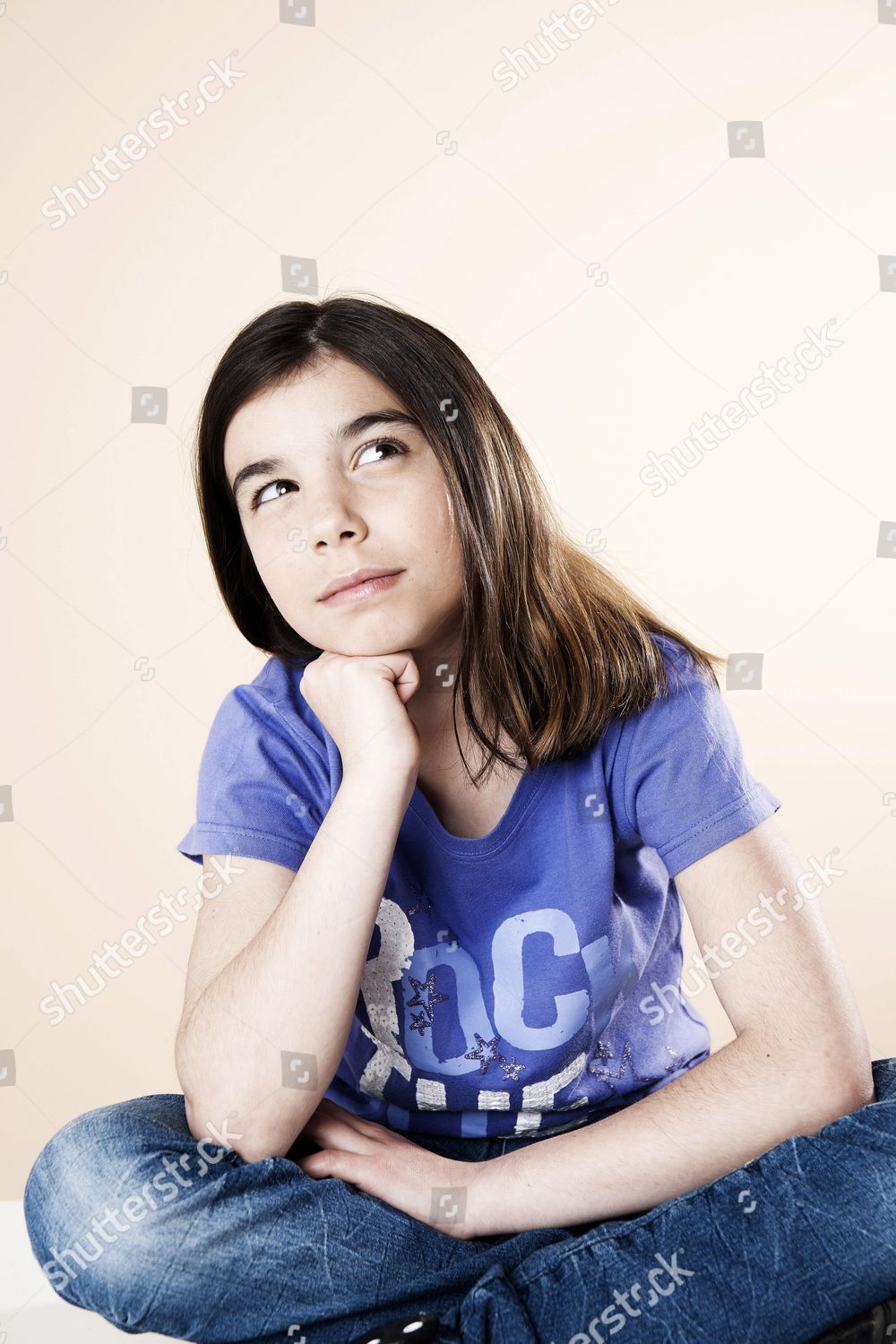 Model Released Girl Sitting Thinking Her Editorial Stock Photo - Stock ...