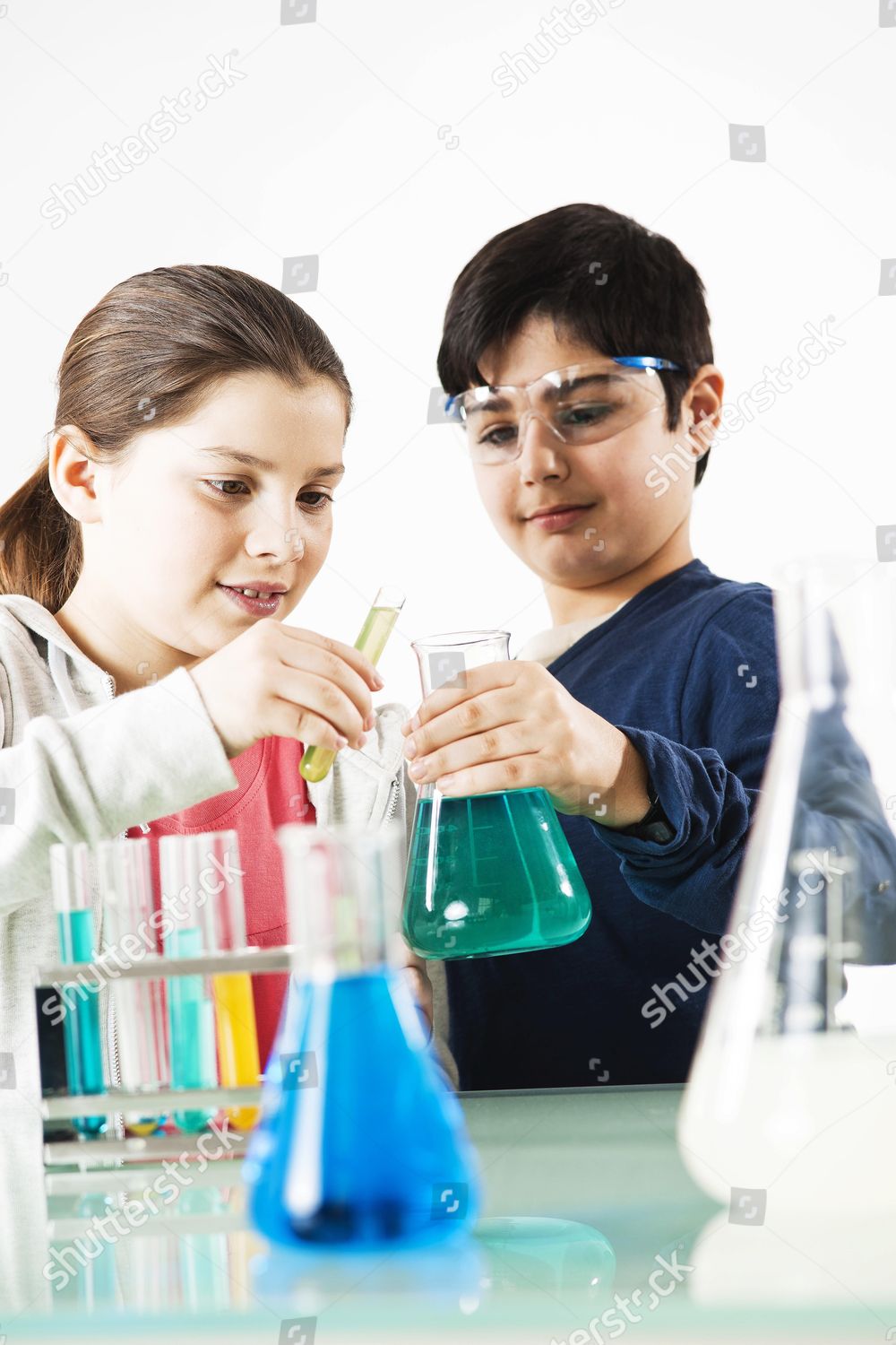 Model Released Boy Girl During Chemistry Editorial Stock Photo - Stock ...