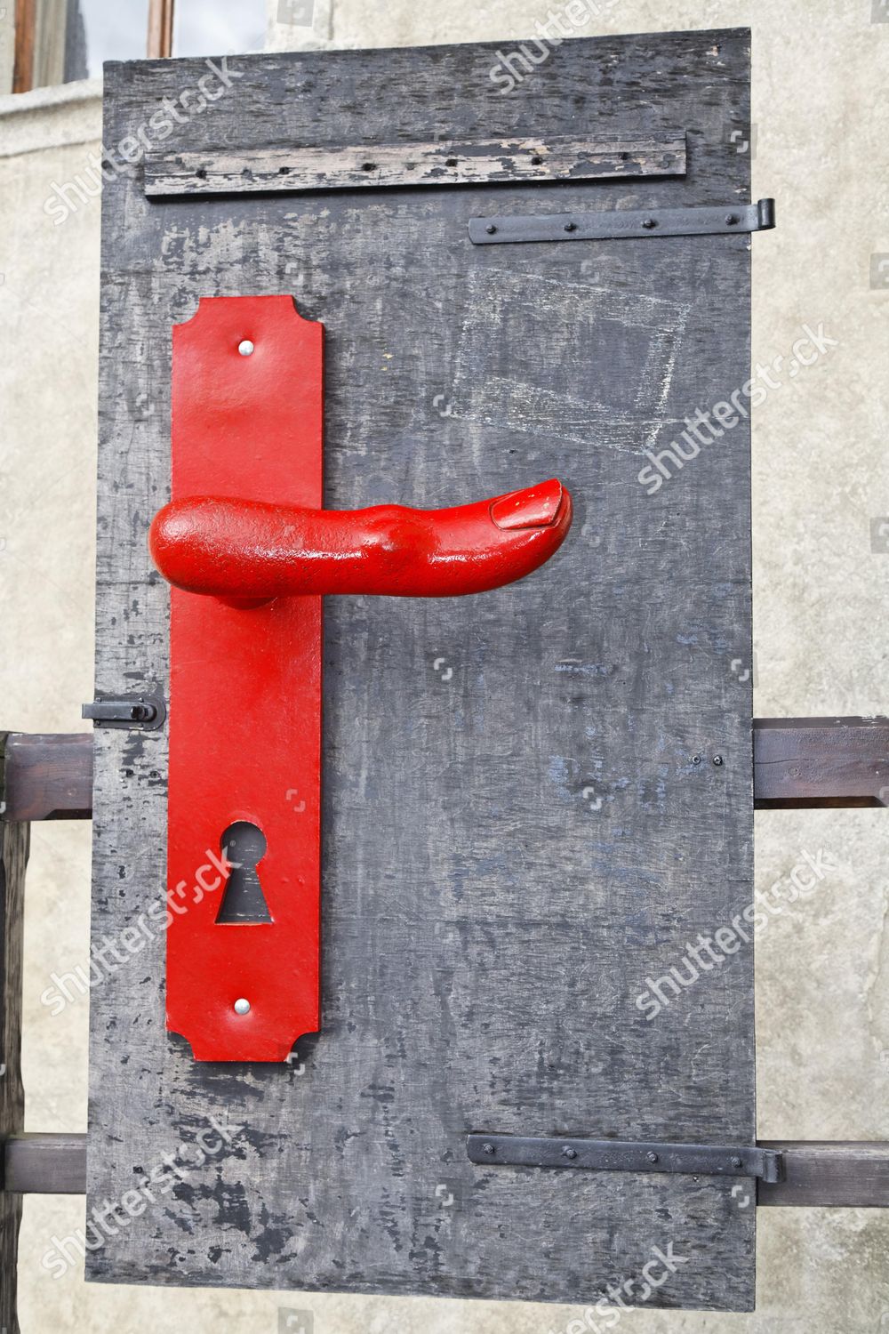 Door Handle Shaped Finger On Old Editorial Stock Photo Stock Image