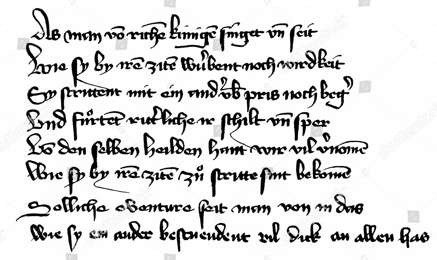 Historic Print Manuscript Middle High German Editorial Stock Photo historic-print-manuscript-middle-high-german-editorial-stock-photo