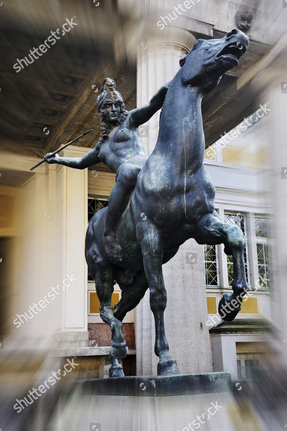 Amazon Sculpture Outside Entrance Villa Stuck Editorial Stock Photo