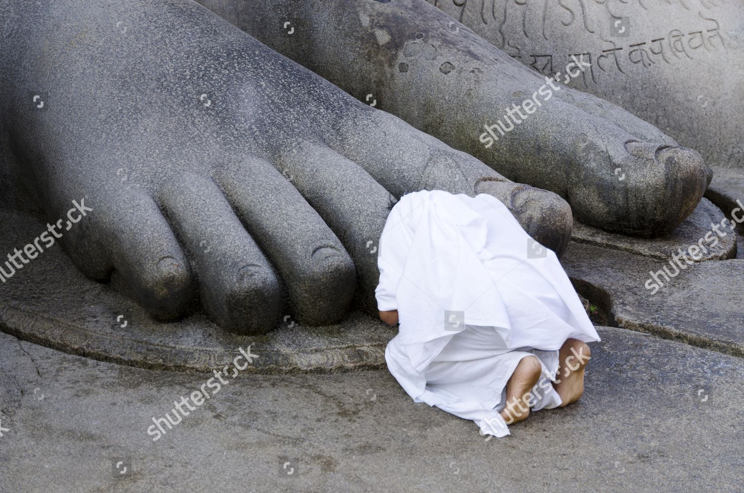 Jain Pilgrim Praying Feet Gigantic Statue Editorial Stock Photo - Stock ...