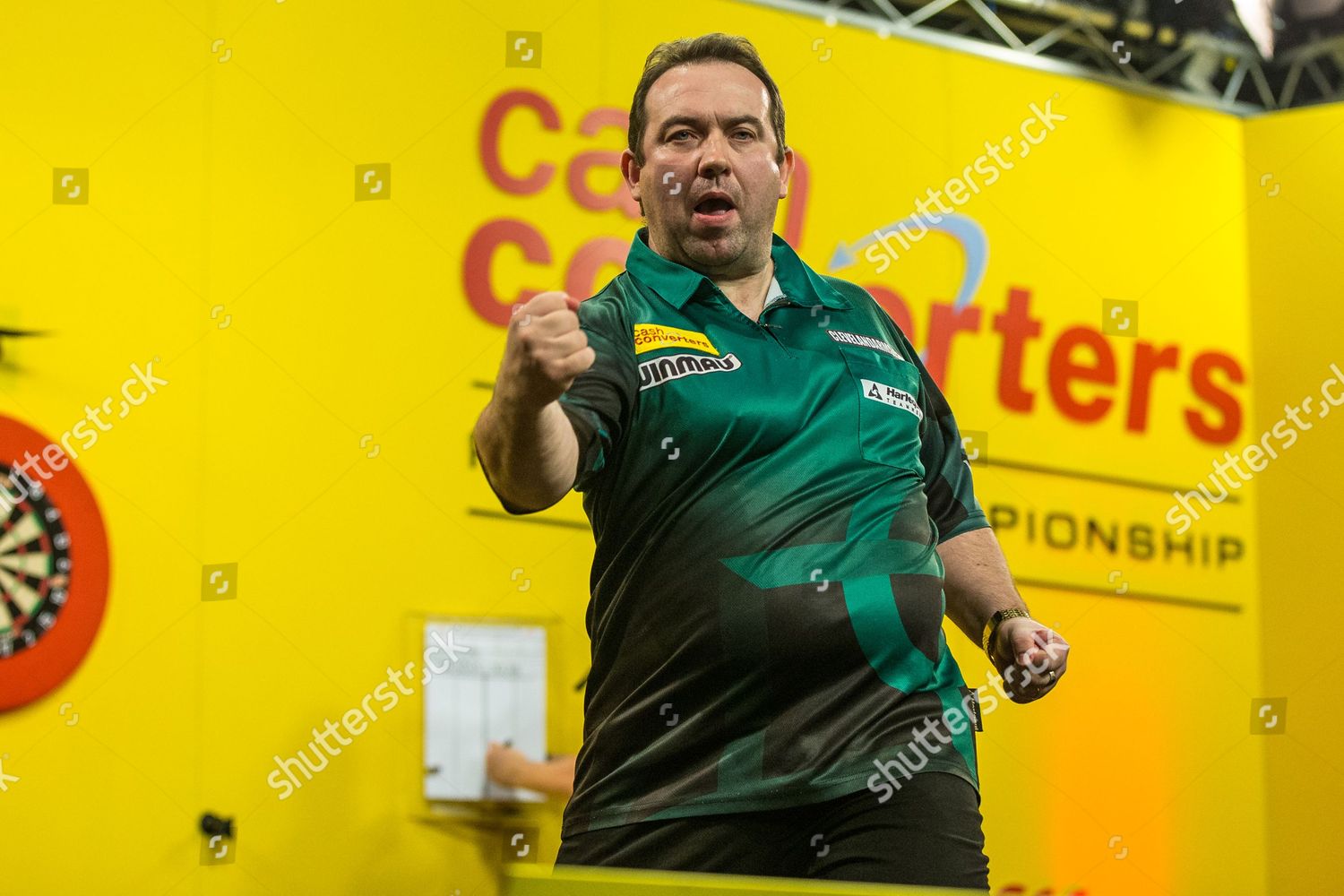 Brendan Dolan Celebrates Winning Leg During Editorial Stock Photo