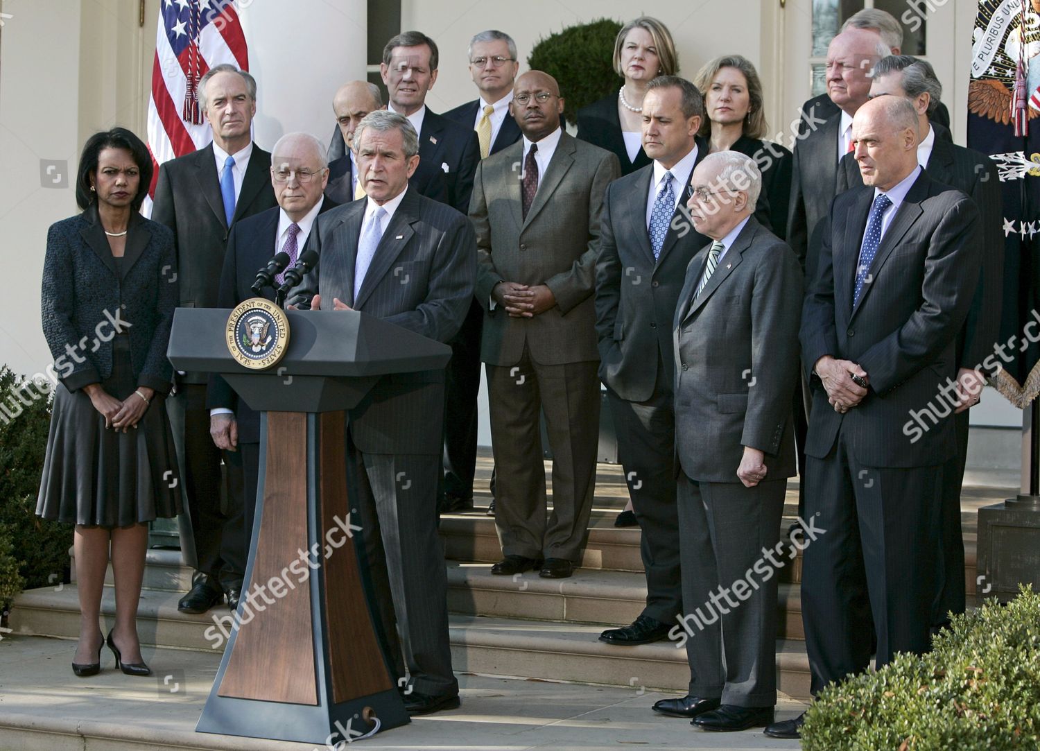 Appearing Members His Cabinet Us President George Editorial Stock