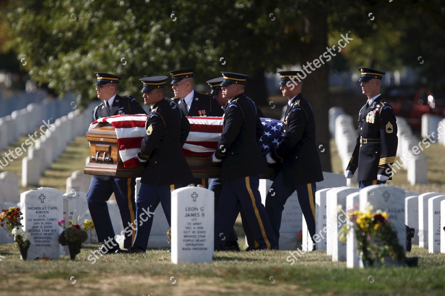 Honor Guard Casket Team Carries Flag Editorial Stock Photo - Stock ...