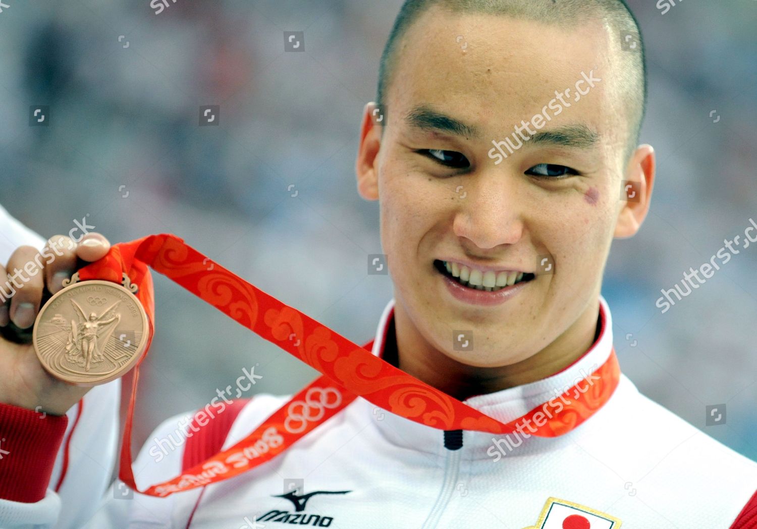 Japans Takeshi Matsuda Shows His Bronze Editorial Stock Photo Stock