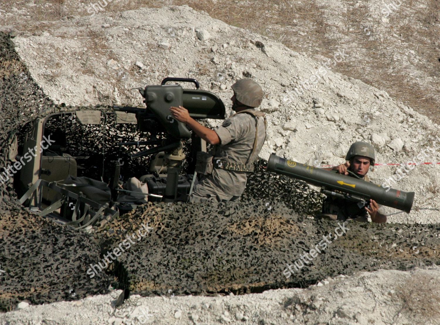 Cypriot Reservists Man Machine Gun Missile Editorial Stock Photo