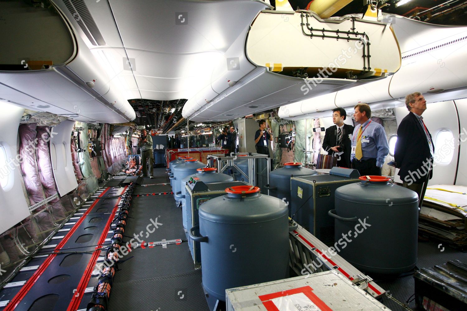 Visitors Look Interior Unfurnished Airbus A380 Jumbo