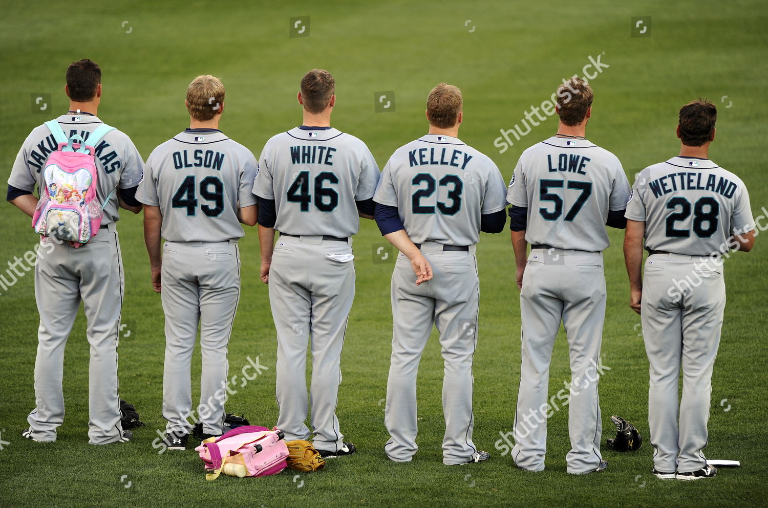 LR SEATTLE MARINERS PITCHERS CHRIS JAKUBAUSKAS Editorial Stock Photo