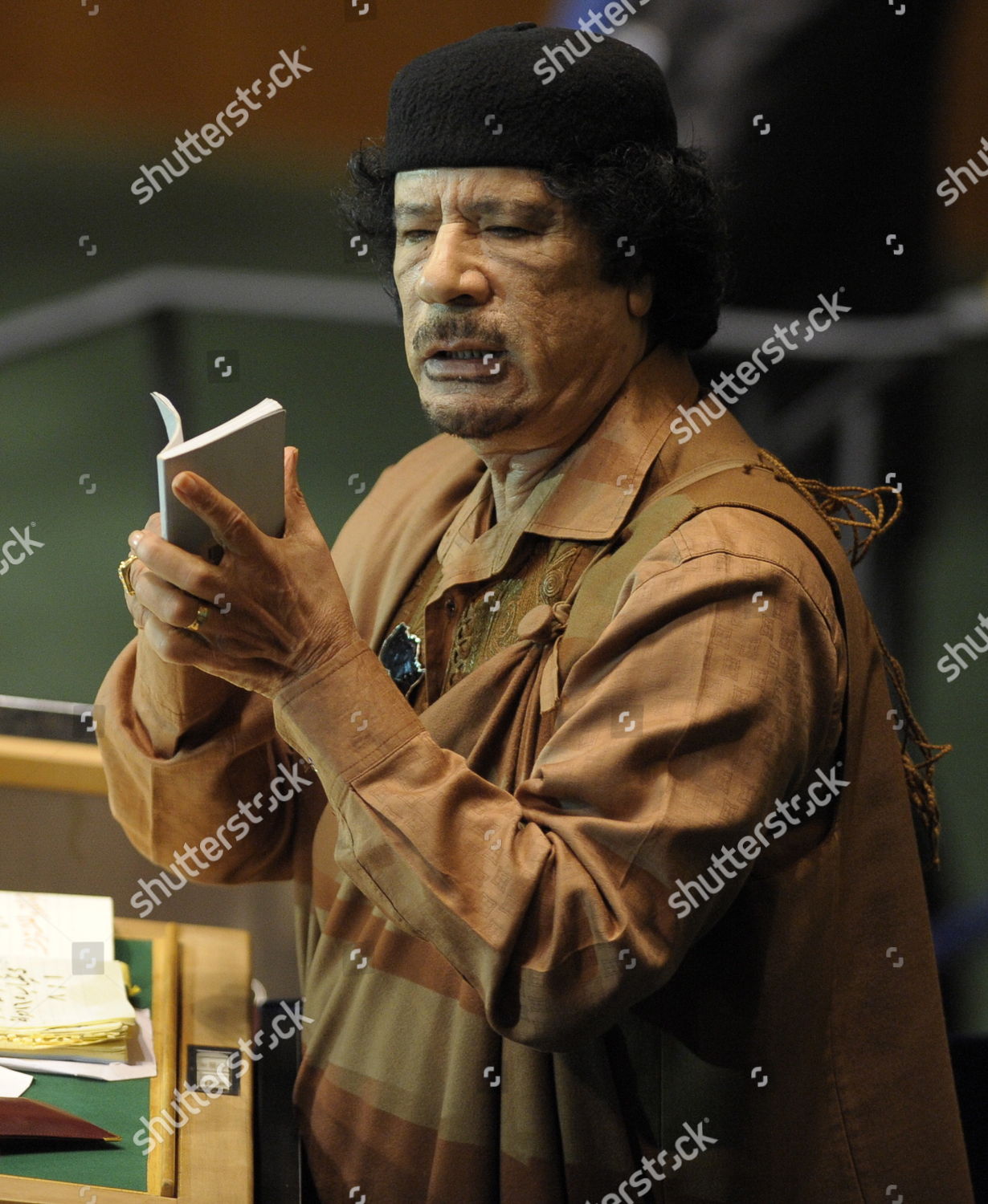 Libyan Leader Muammar Gaddafi Speaks 64th Editorial Stock Photo - Stock ...