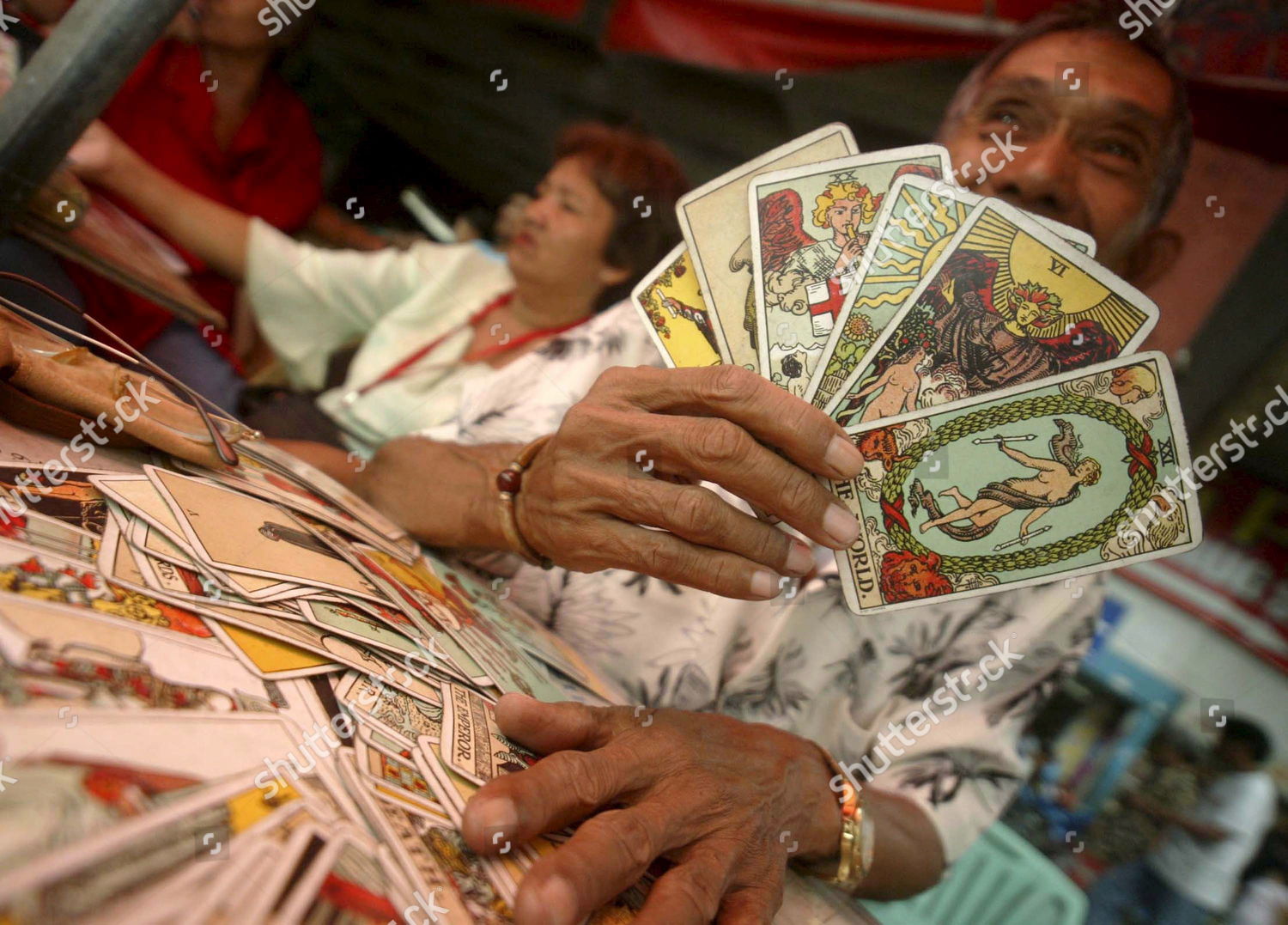 Filipino Claiming Be Fortune Teller Holds Editorial Stock Photo Stock