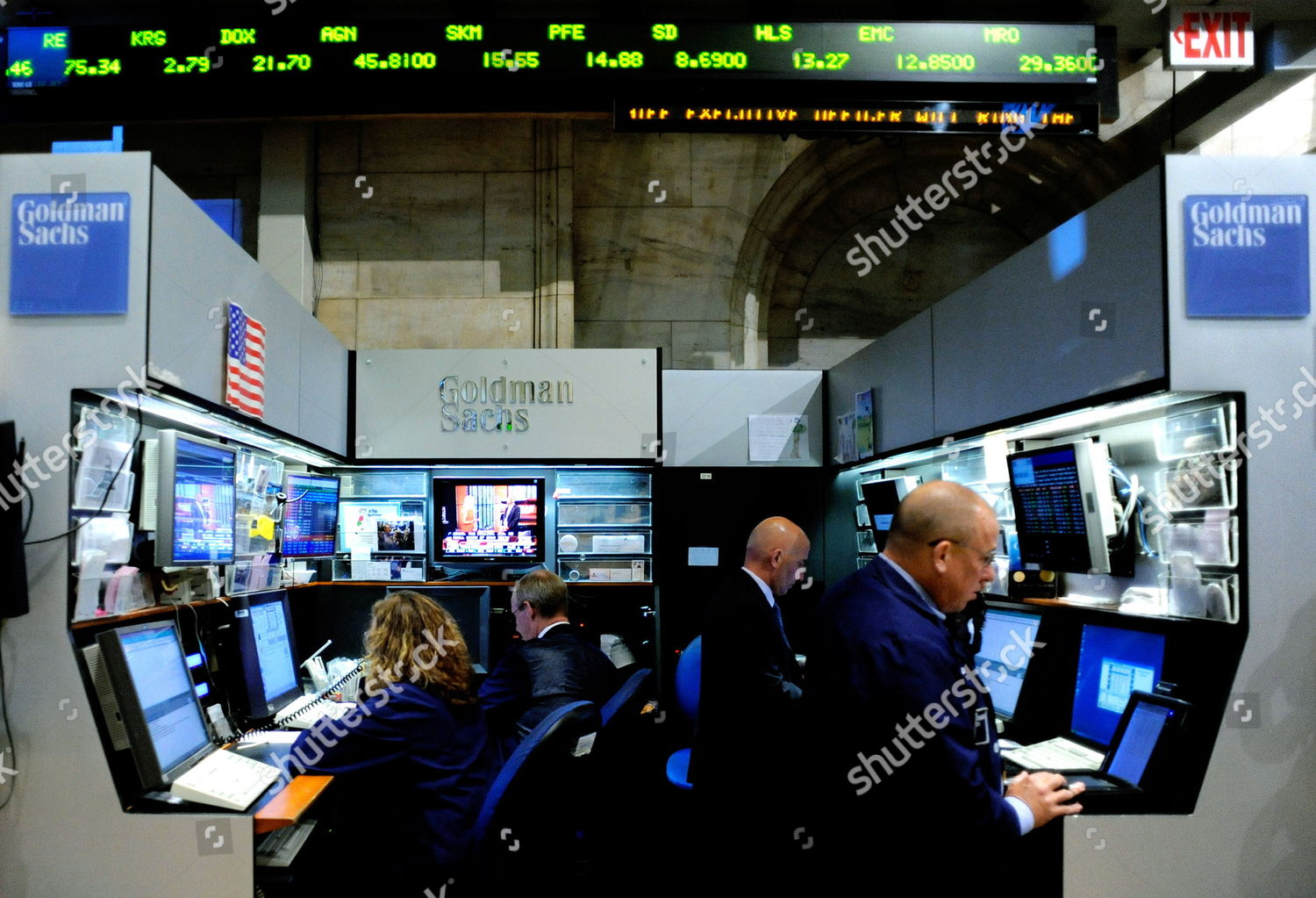 Goldman Sachs Trading Booth On Floor New Editorial Stock