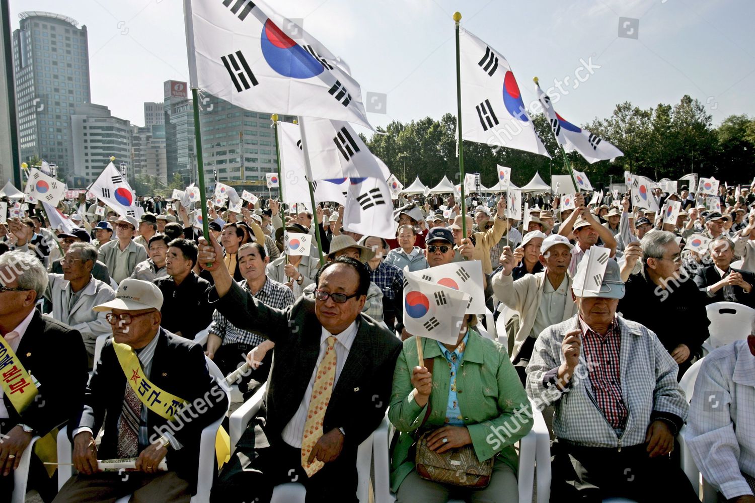 South Korean Veterans Wave National Flag Editorial Stock Photo - Stock ...