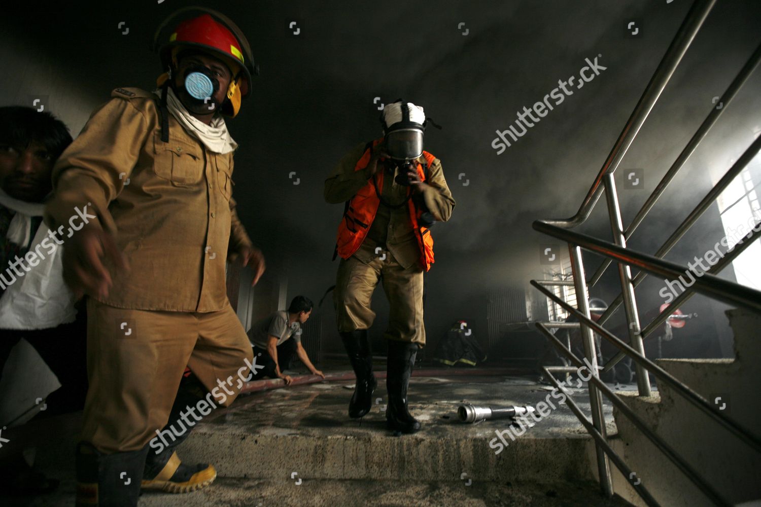 Firefighters Work Inside Building During Fire Editorial Stock Photo ...