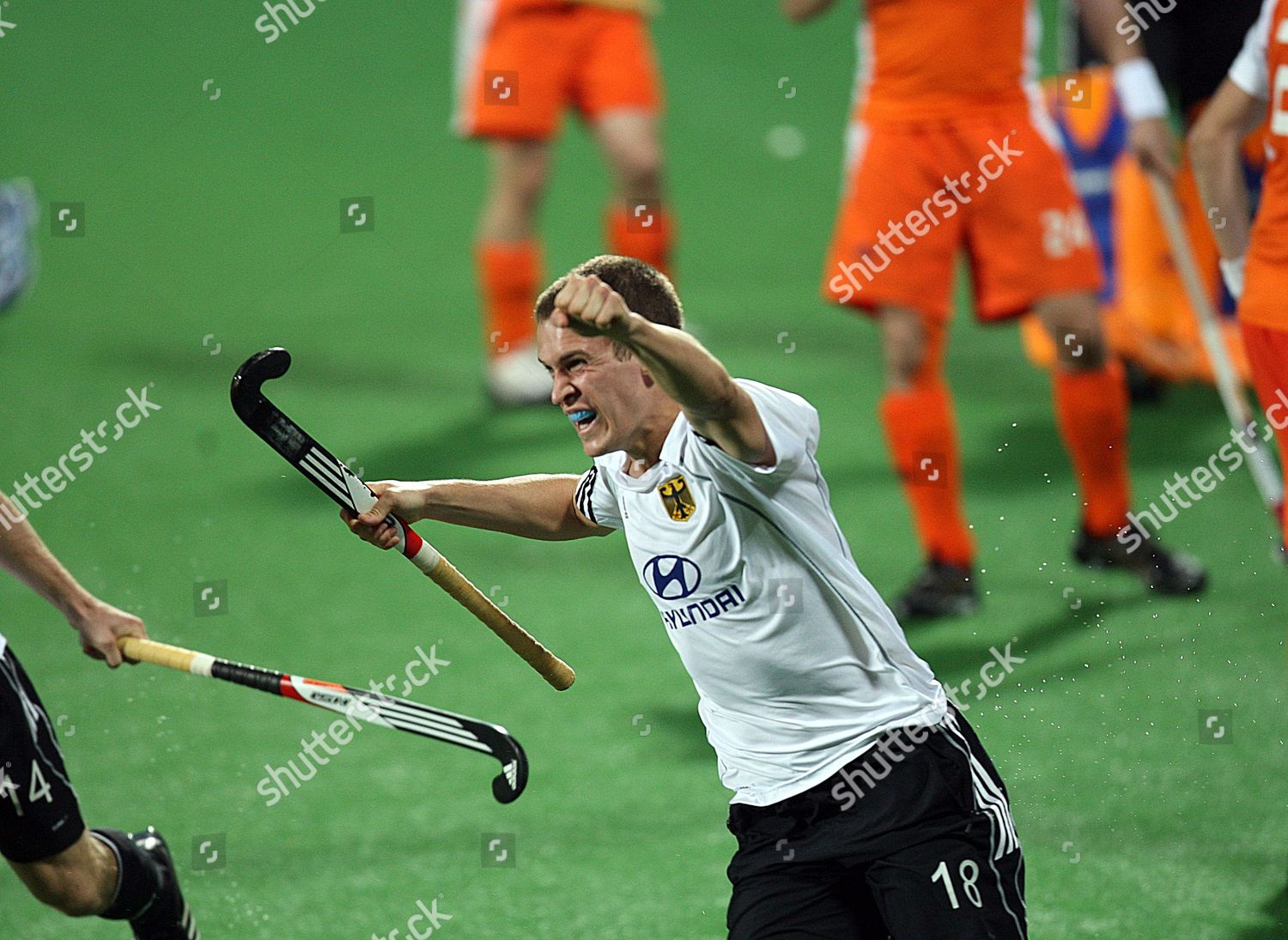 Germanys Oliver Korn Celebrates After Scoring Editorial Stock Photo