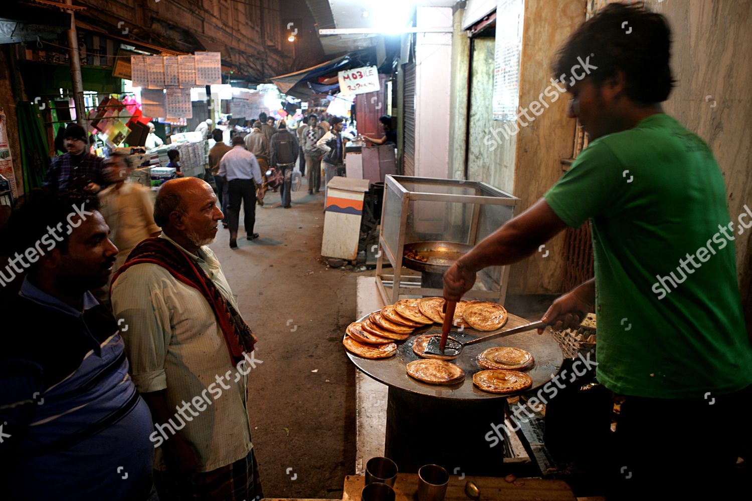Indian Street Food Vendors Make Paratha Editorial Stock Photo - Stock