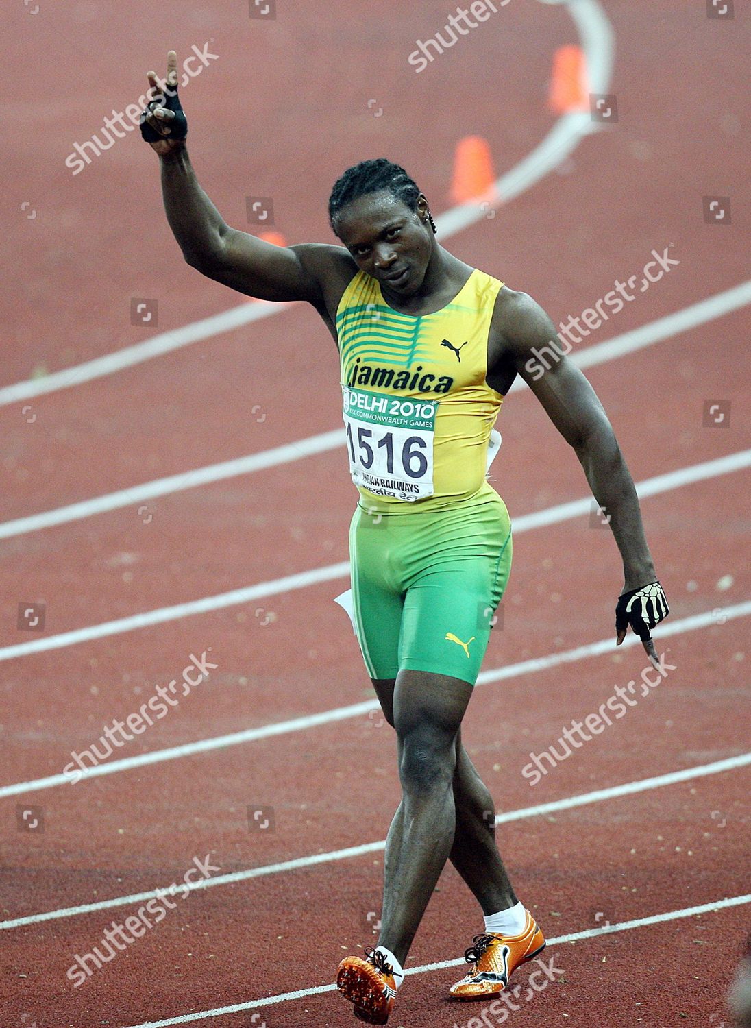Jamaica Lerone Clarke Celebrates His Win Editorial Stock Photo Stock