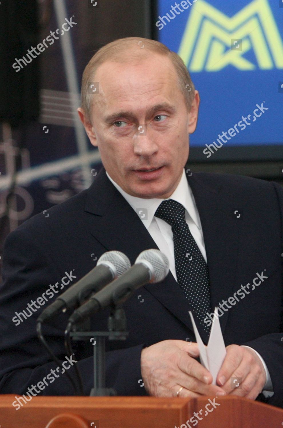 Russian President Vladimir Putin Speaks During Editorial Stock Photo ...