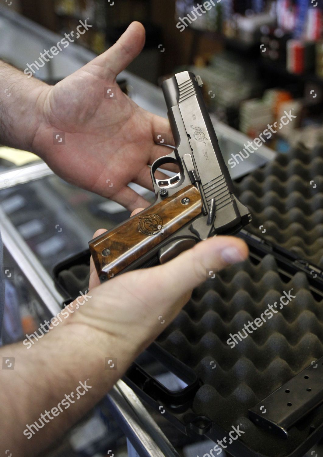 Customer Checks On Kimber 1911 Hand Editorial Stock Photo Stock Image