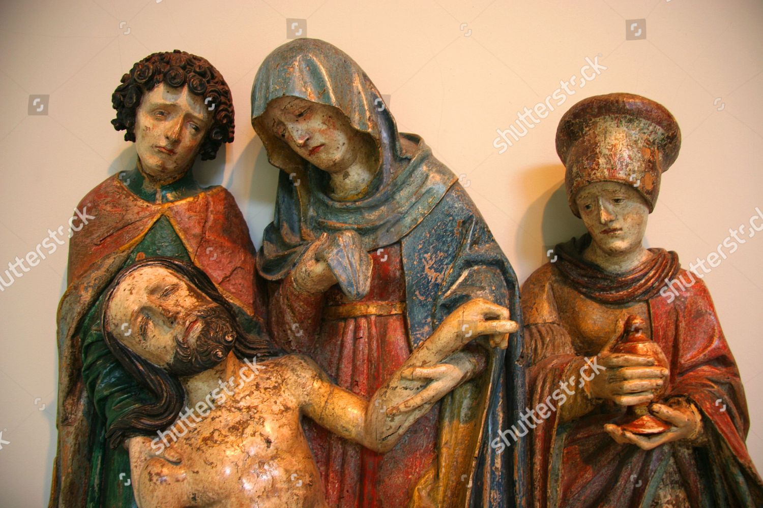 Wooden Sculpture Jesus Christ Virgin Mary Editorial Stock Photo - Stock ...