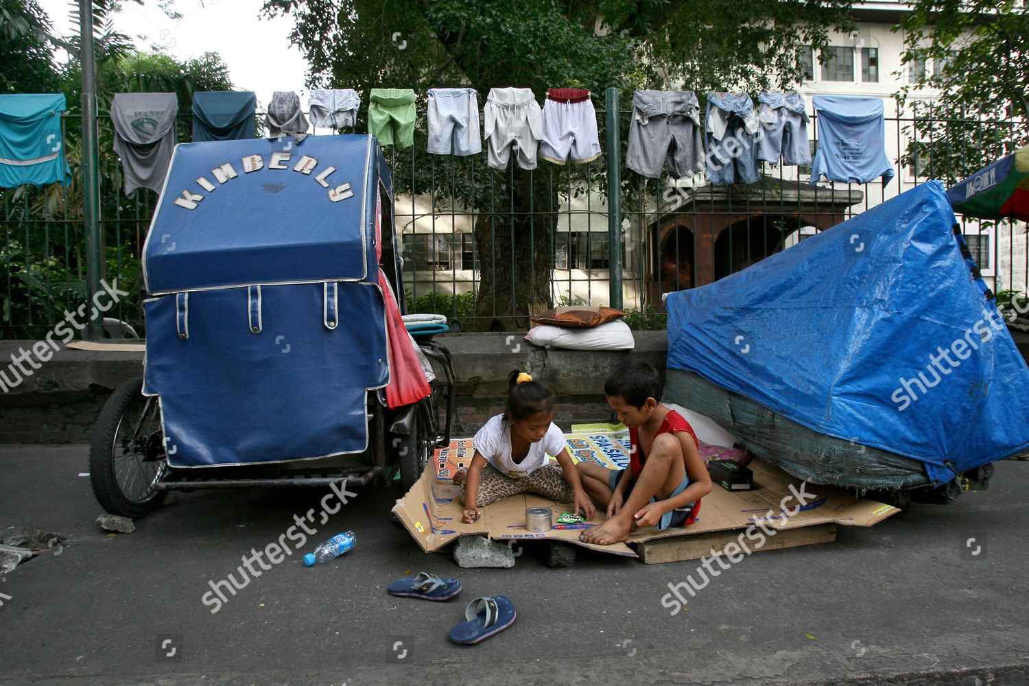 Children Filipino Street Dwellers Play Along Editorial Stock Photo ...