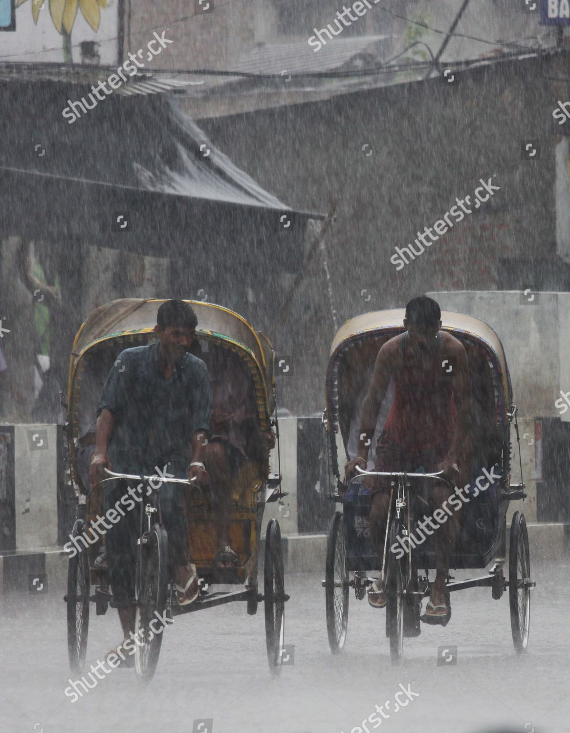 Rickshaw Pullers Carry Commuters On Their Editorial Stock Photo - Stock ...