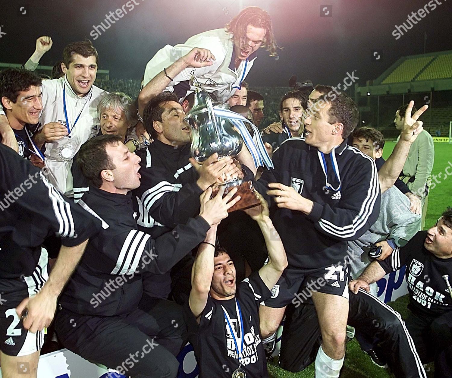 Athens Greece Paok Thessaloniki Players Celebrate Trophy Editorial Stock Photo Stock Image Shutterstock