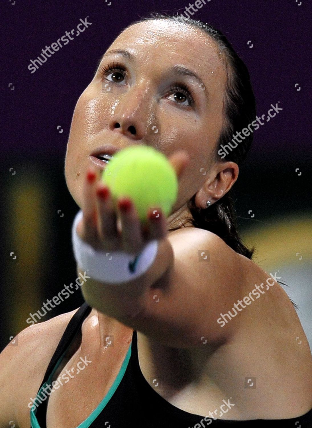 Jelena Jankovic Serbia Serves Vera Zvonareva Editorial Stock Photo ...