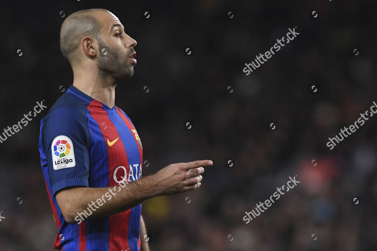 Javier Mascherano Fc Barcelona Looks Ahead Editorial Stock Photo ...