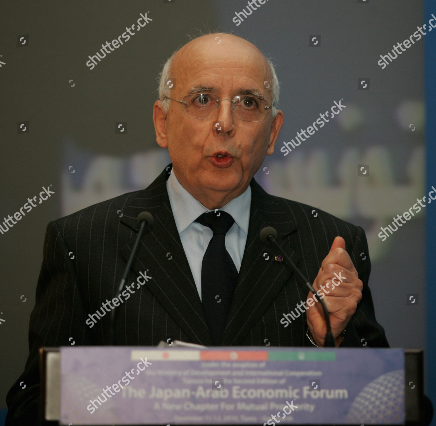 Tunisian Prime Minister Mohamed Ghannouchi Gives Editorial Stock Photo