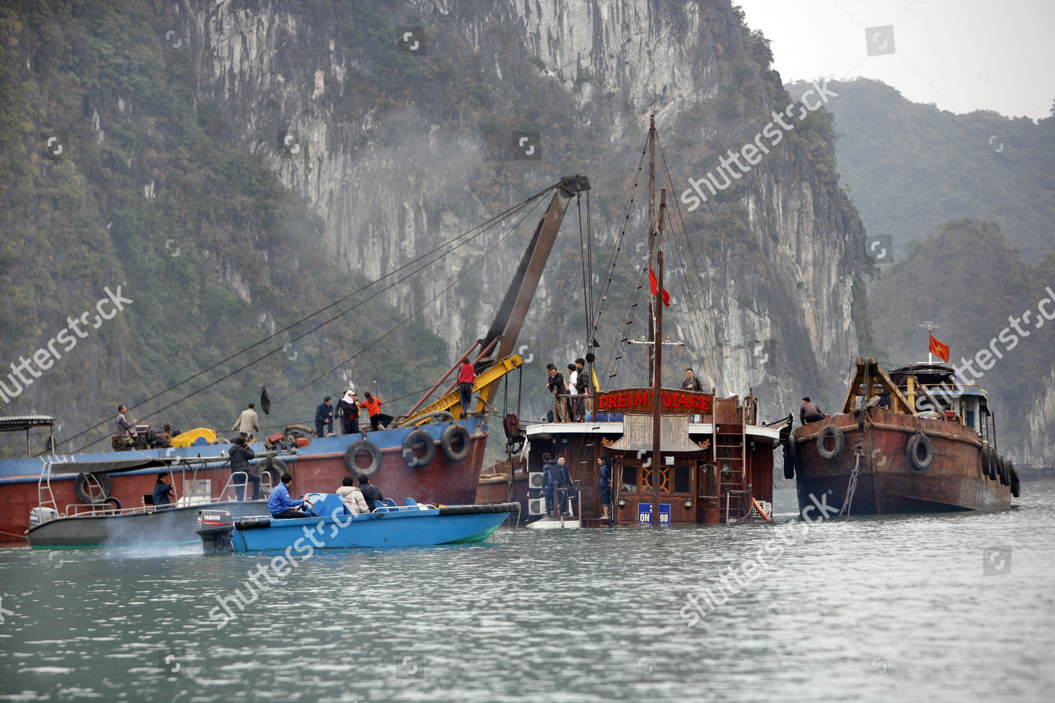 Tourist Boat Dream Voyage Being Salvaged Near Editorial