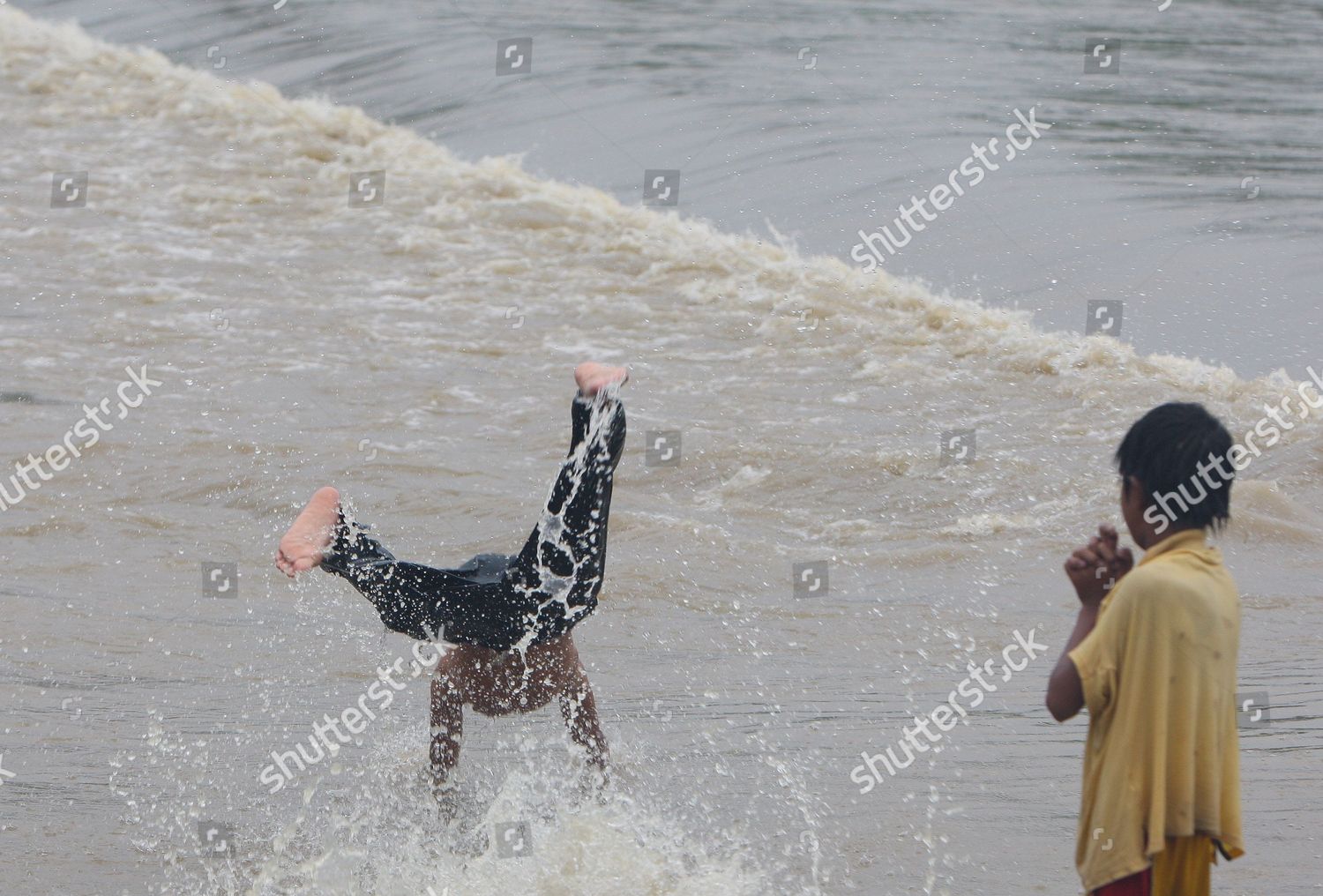 Filipino Boy Dives Take Bath Another Editorial Stock Photo - Stock ...