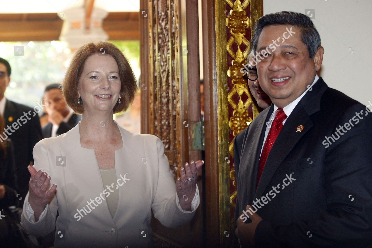 Indonesian President Susilo Bambang Yudhoyono R Editorial Stock Photo ...