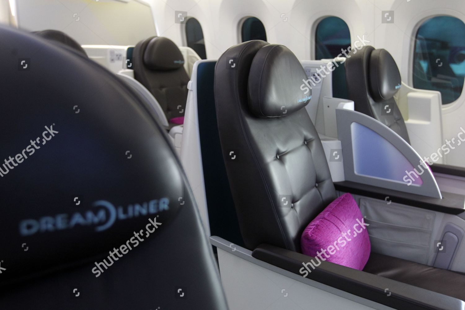 Interior First Class Cabin Boeing 787 Dreamliner Editorial