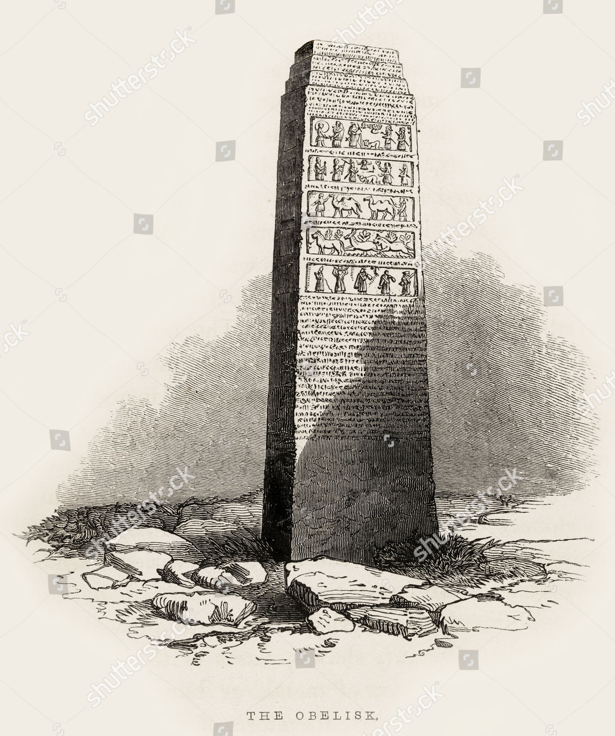 Black Obelisk Shalmaneser Iii Depicts Among Editorial Stock Photo ...