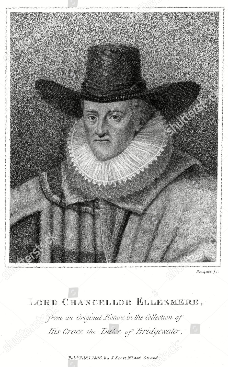 Thomas Egerton Baron Ellesmere Lord Chancellor Editorial Stock Photo