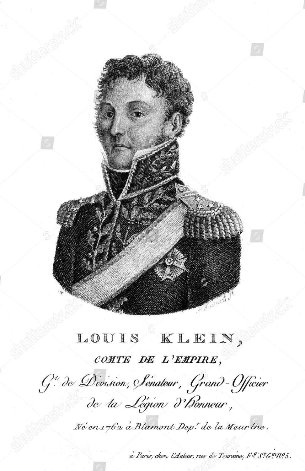 Dominique Louis Antoine Comte Klein French Editorial Stock Photo