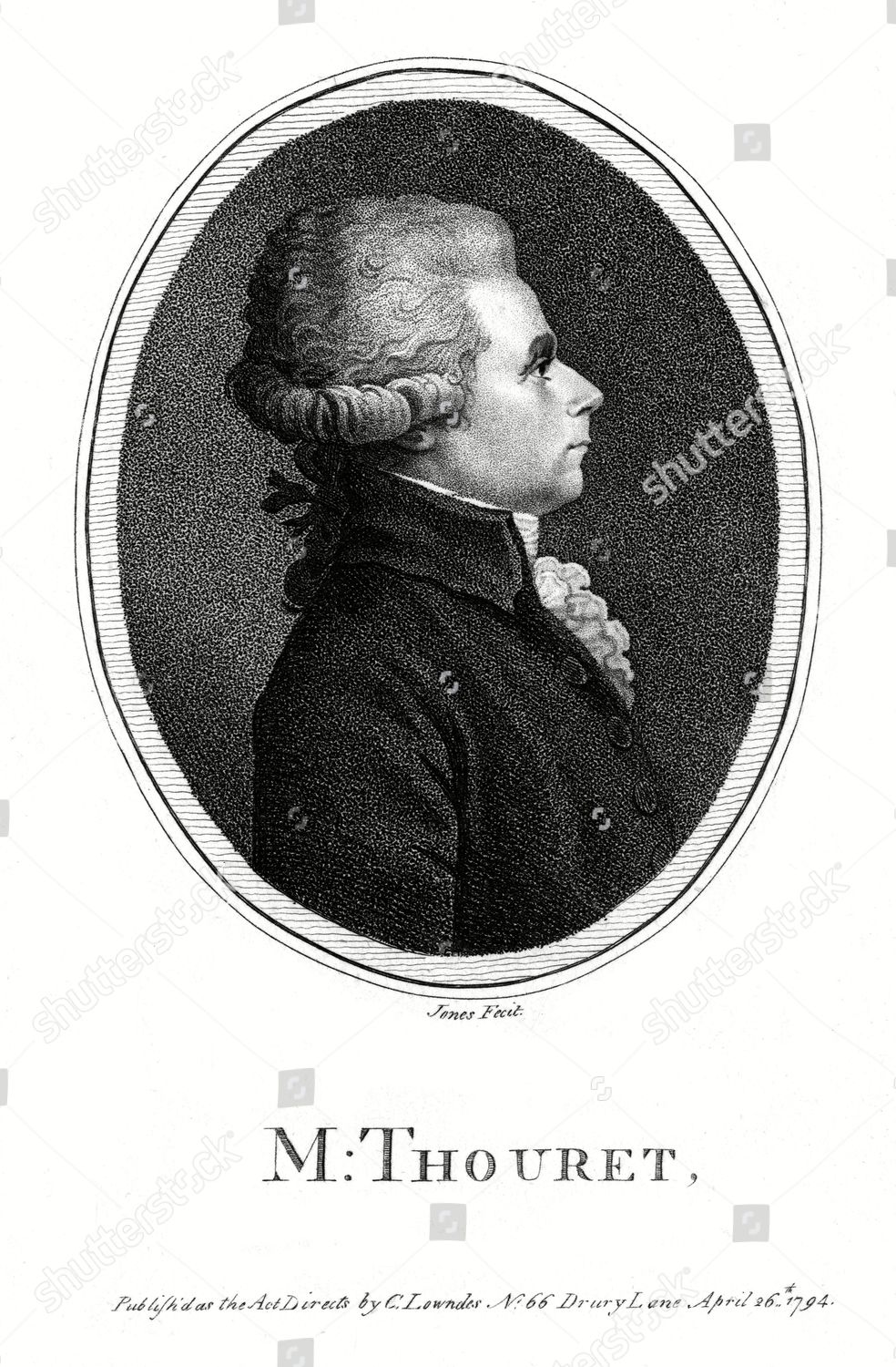 Jacques Guillaume Thouret French Lawyer Statesman Editorial Stock Photo