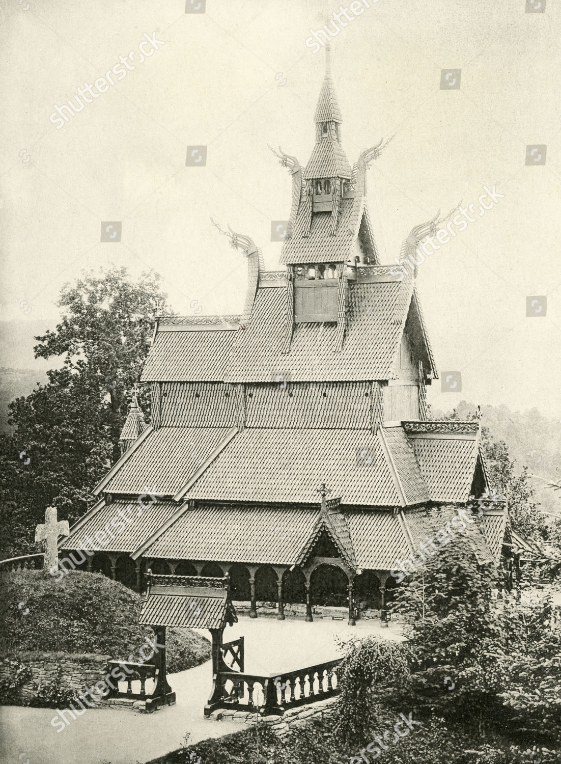 Fine Example Stave Church Circa 1890 Editorial Stock Photo - Stock ...