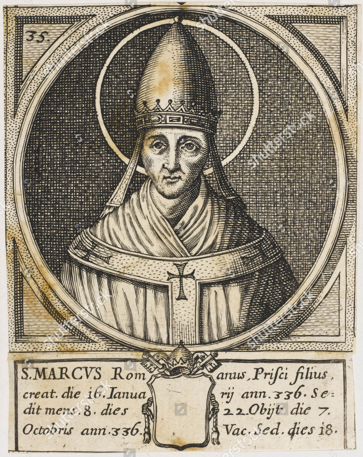 Pope Marcus Pope Saint Little Known Editorial Stock Photo - Stock Image ...