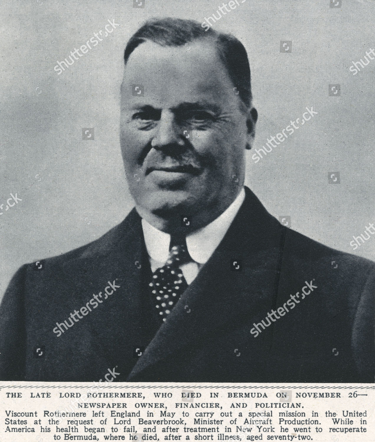 Highly Successful Newspaper Owner Financier Politician Editorial Stock