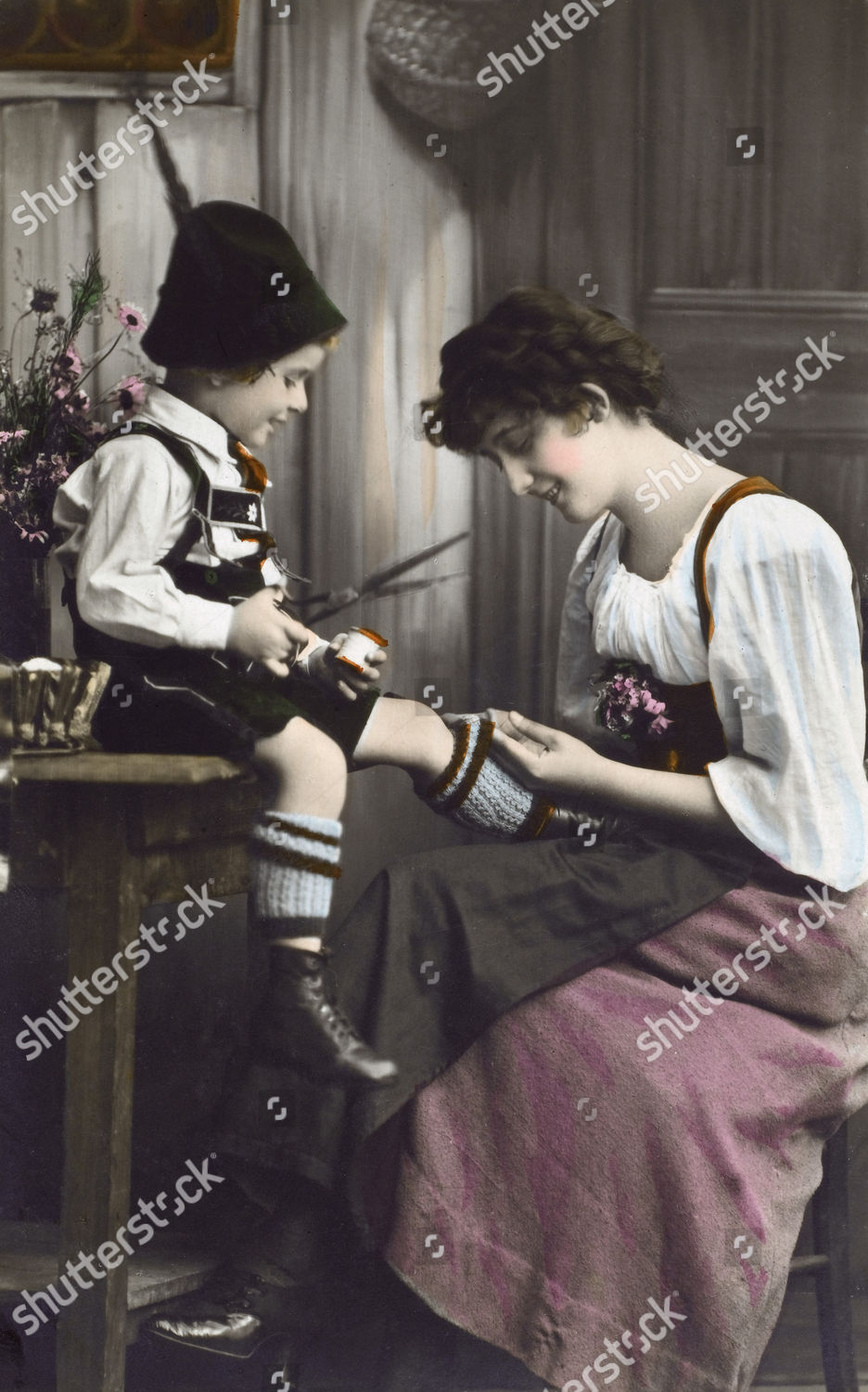 Jolly German Bavarian Mother Mends Her Editorial Stock Photo - Stock ...