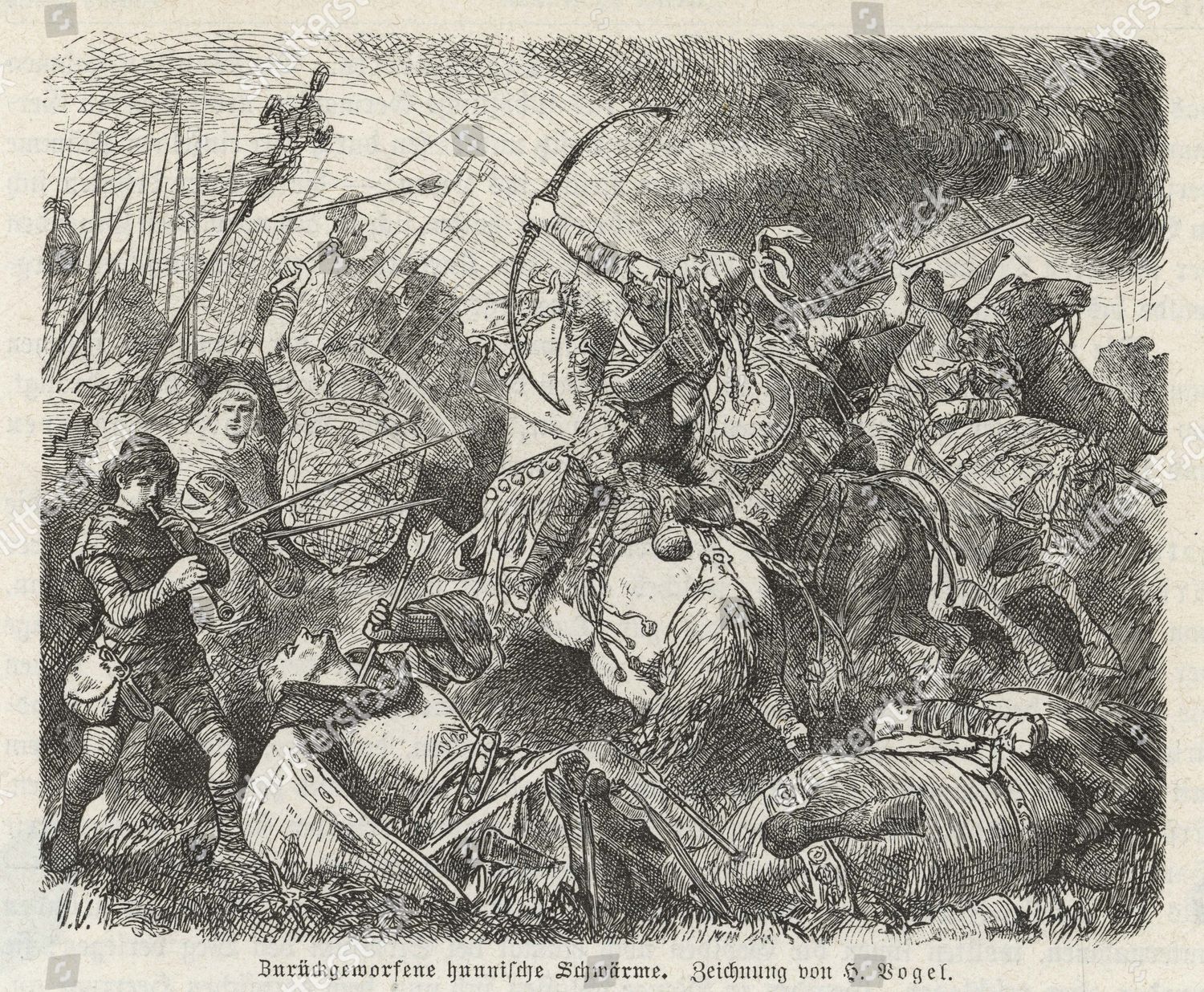 Huns Under Attila Defeated By Visigoths Editorial Stock Photo - Stock ...