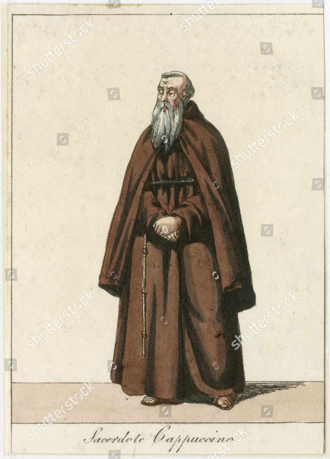 Sacerdote Cappucino Priest Capuchin Order 1833 Editorial Stock Photo ...