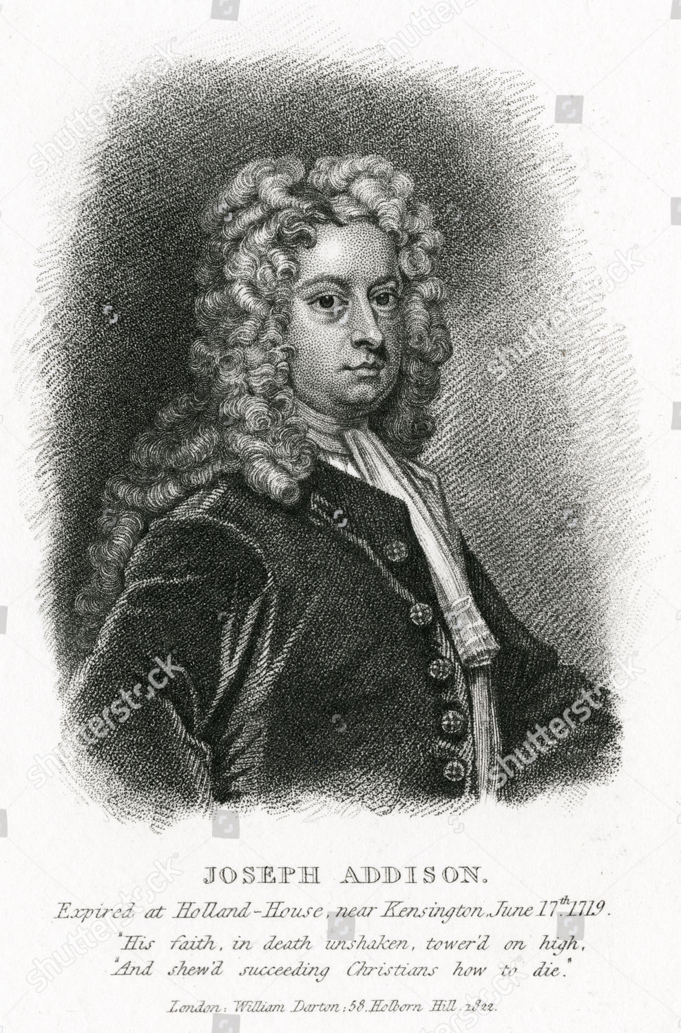 Joseph Addison English Essayist Poet Statesman Editorial Stock Photo