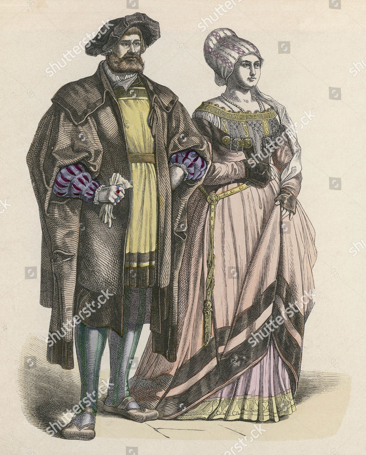 Patrician Couple Dressed Important Occasion Circa Editorial Stock Photo ...